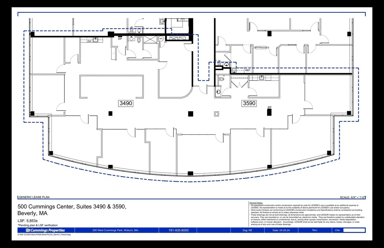 500 Cummings Ctr, Beverly, MA à louer Plan d’étage- Image 1 de 1