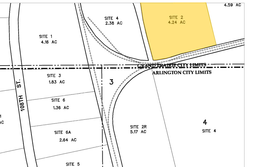 1170-1180 109th St, Grand Prairie, TX à louer - Plan cadastral - Image 2 de 8