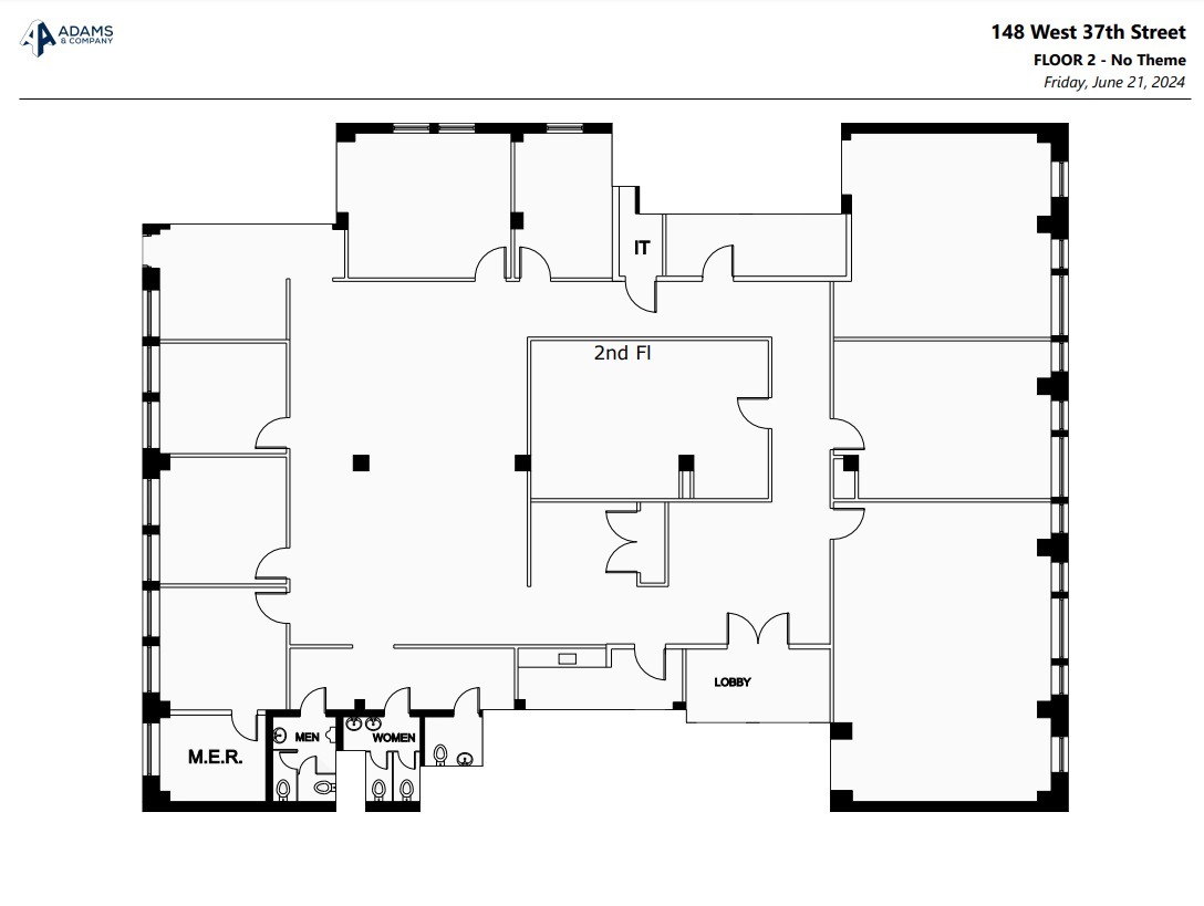 148 W 37th St, New York, NY à louer Plan d  tage- Image 1 de 5