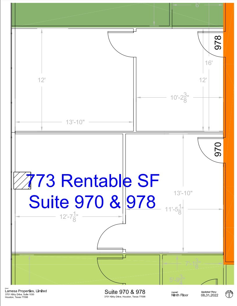 3701-3801 Kirby & 2401 Portsmouth, Houston, TX à louer Plan d  tage- Image 1 de 1