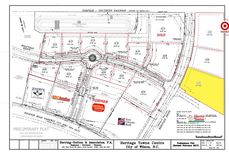 TBD Heritage Dr, Wilson, NC for sale - Plat Map - Image 1 of 2