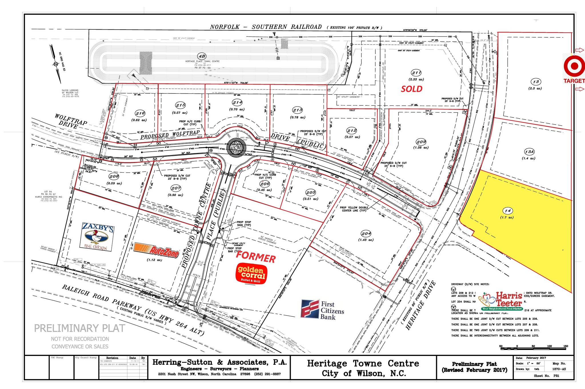 TBD Heritage Dr, Wilson, NC for sale Plat Map- Image 1 of 3