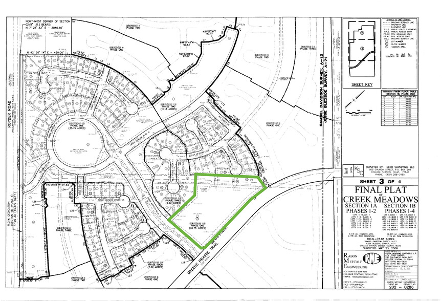 Greens Prairie Rd & Creek Meadow Blvd, College Station, TX à vendre - Plan cadastral - Image 3 de 3