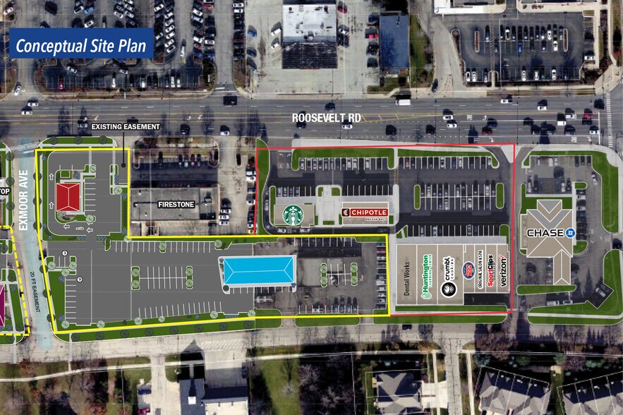 701-719 Roosevelt Rd, Glen Ellyn, IL à louer - Photo du bâtiment - Image 2 de 3