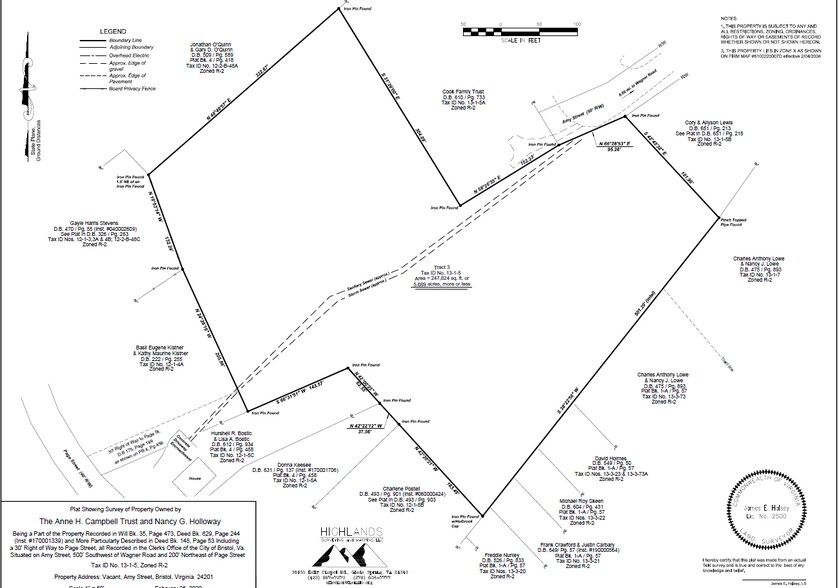 Tbd Amy St, Bristol, VA à vendre - Plan cadastral - Image 2 de 4