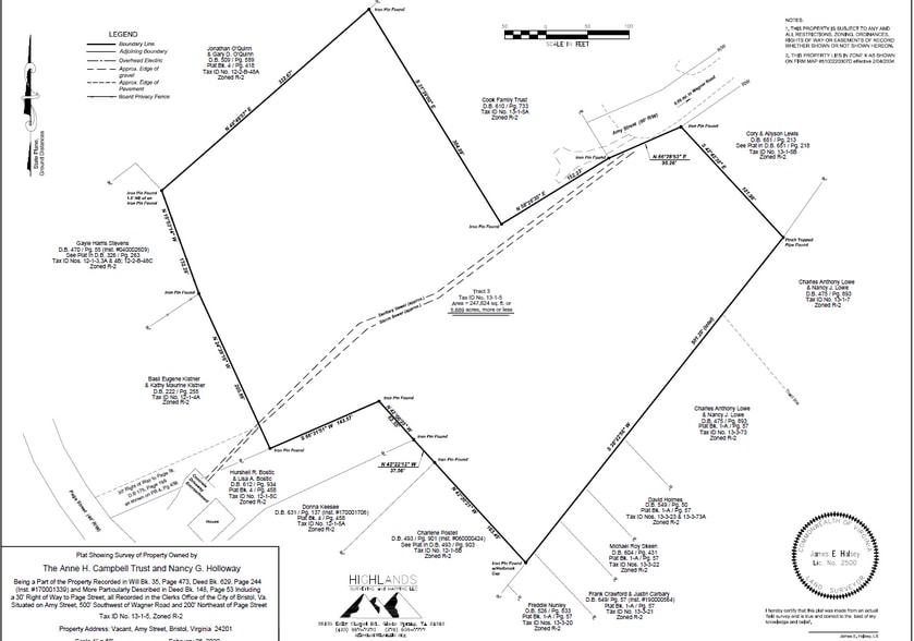 Tbd Amy St, Bristol, VA for sale - Plat Map - Image 2 of 4