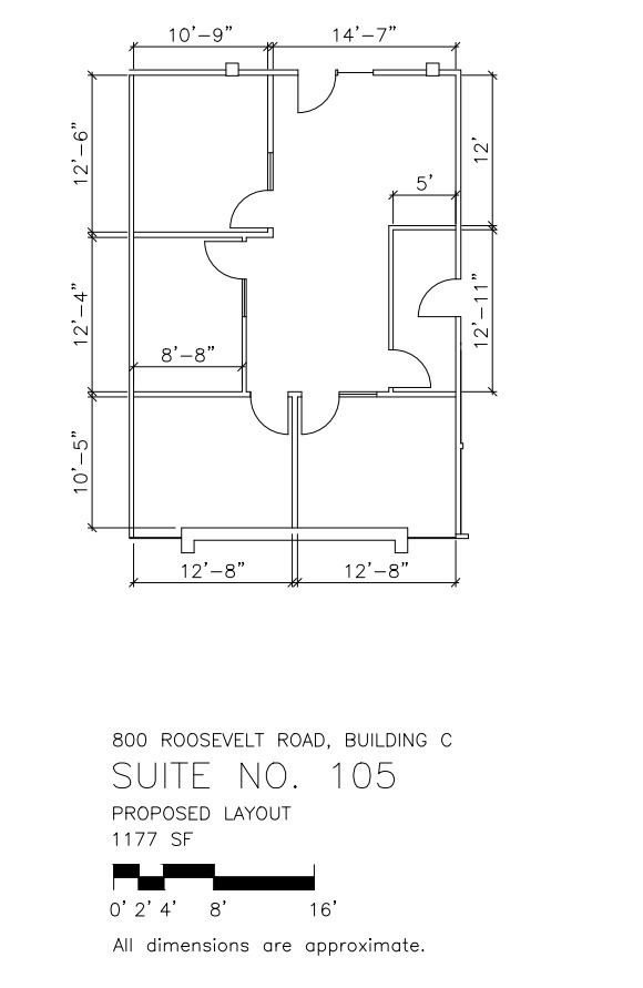 800 Roosevelt Rd, Glen Ellyn, IL à louer Plan d’étage- Image 1 de 1