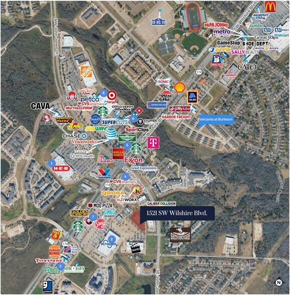 1521 SW Wilshire Blvd, Burleson, TX à vendre - Aérien - Image 2 de 3
