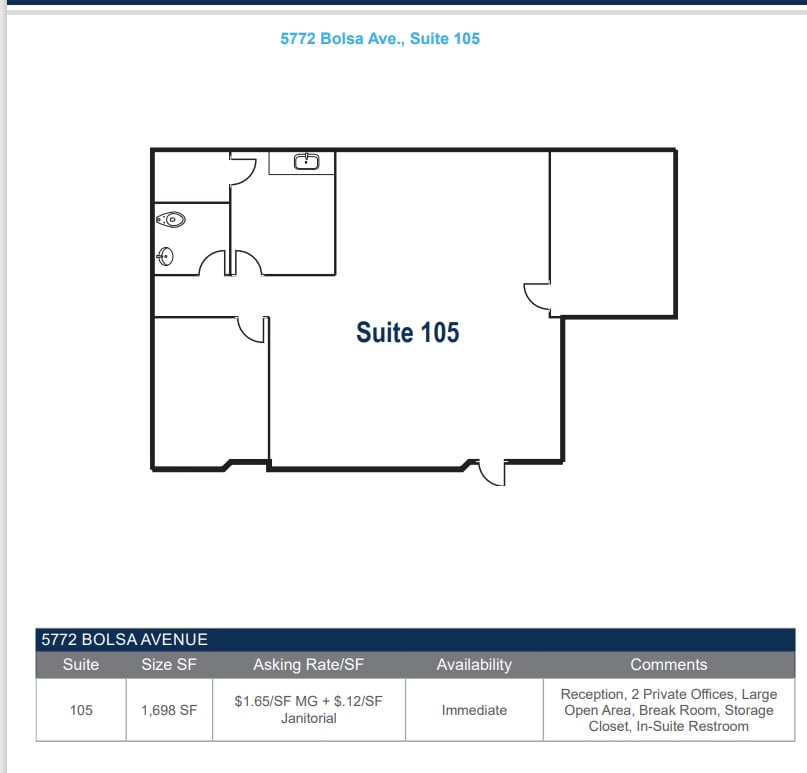 5762 Bolsa Ave, Huntington Beach, CA for lease Floor Plan- Image 1 of 1