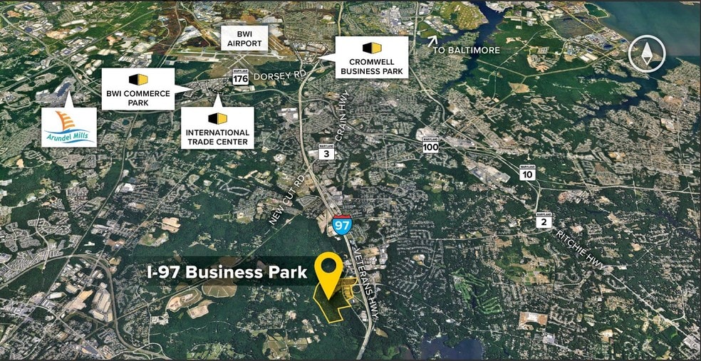 1111 Benfield Blvd, Millersville, MD for lease - Aerial - Image 3 of 9