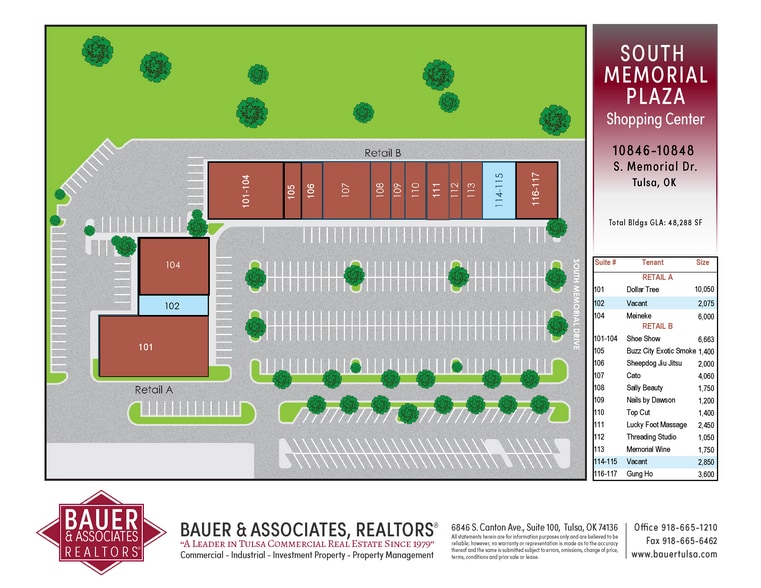 10848 S Memorial Dr, Tulsa, OK for lease - Site Plan - Image 3 of 12