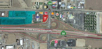 420 Weedpatch Hwy, Bakersfield, CA - Aérien Vue de la carte - Image1