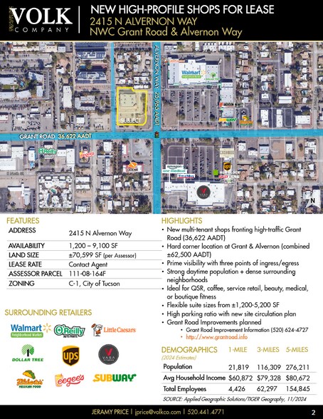 2415 N Alvernon Way, Tucson, AZ à louer - Aérien - Image 2 de 6