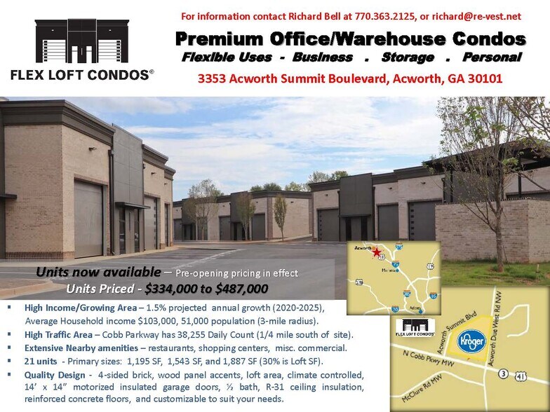 Acworth & Buford Flex Loft Condos portefeuille de 2 propriétés à vendre sur LoopNet.ca - Photo du bâtiment - Image 1 de 5