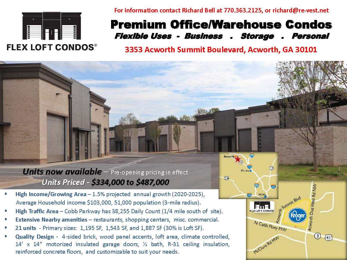 Acworth & Buford Flex Loft Condos portefeuille de 2 propriétés à vendre sur LoopNet.ca Photo du bâtiment- Image 1 de 6