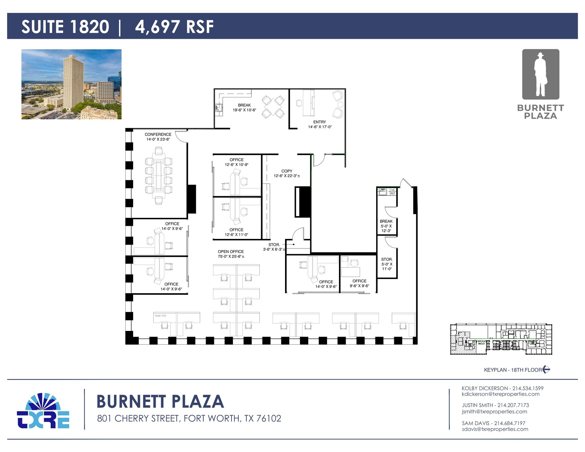 801 Cherry St, Fort Worth, TX for lease Floor Plan- Image 1 of 2