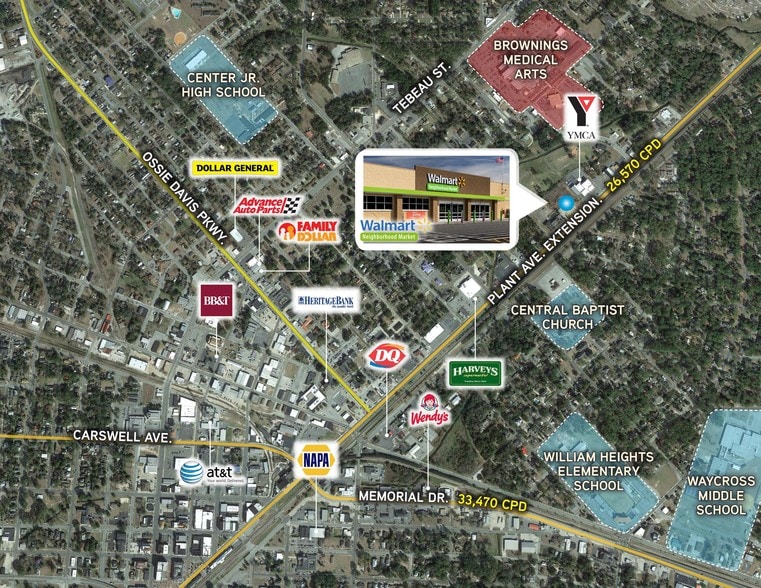 Walmart Market, Waycross, GA à vendre - Aérien - Image 2 de 12
