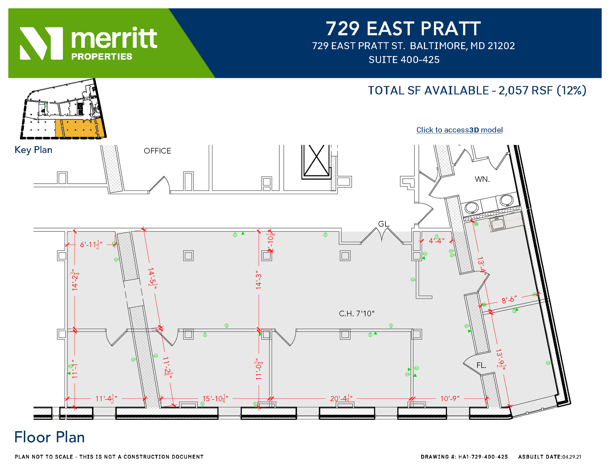 729 E Pratt St, Baltimore, MD à louer Plan d’étage- Image 1 de 1