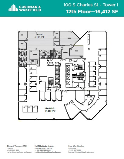 100 S Charles St, Baltimore, MD à louer Plan d’étage- Image 1 de 8