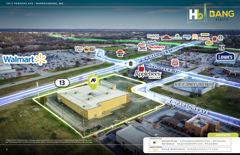 133 E Parsons Ave, Warrensburg, MO à vendre - Aérien - Image 3 de 5