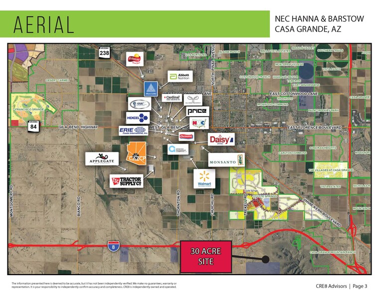 NEC Hanna Road & Barstow ave, Casa Grande, AZ for sale - Building Photo - Image 2 of 3
