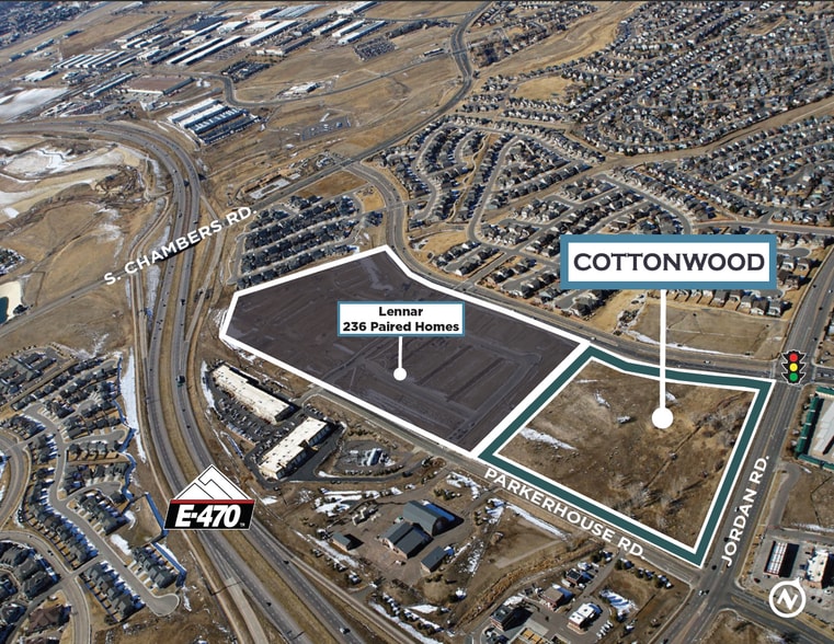 E-470 & Jordan Rd- Cottonwood, Parker, CO for sale - Aerial - Image 2 of 3