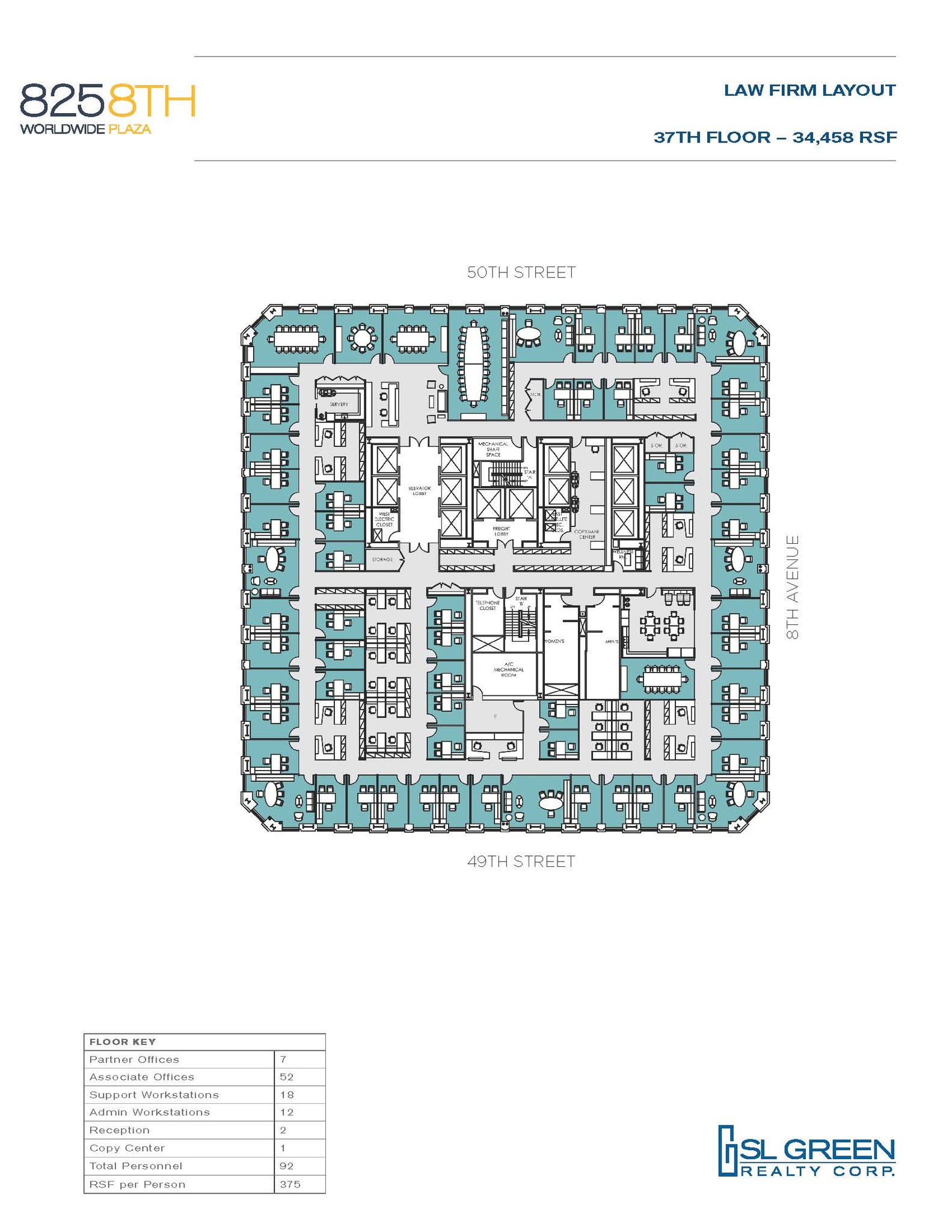 825 Eighth Ave, New York, NY à louer Plan d  tage- Image 1 de 4