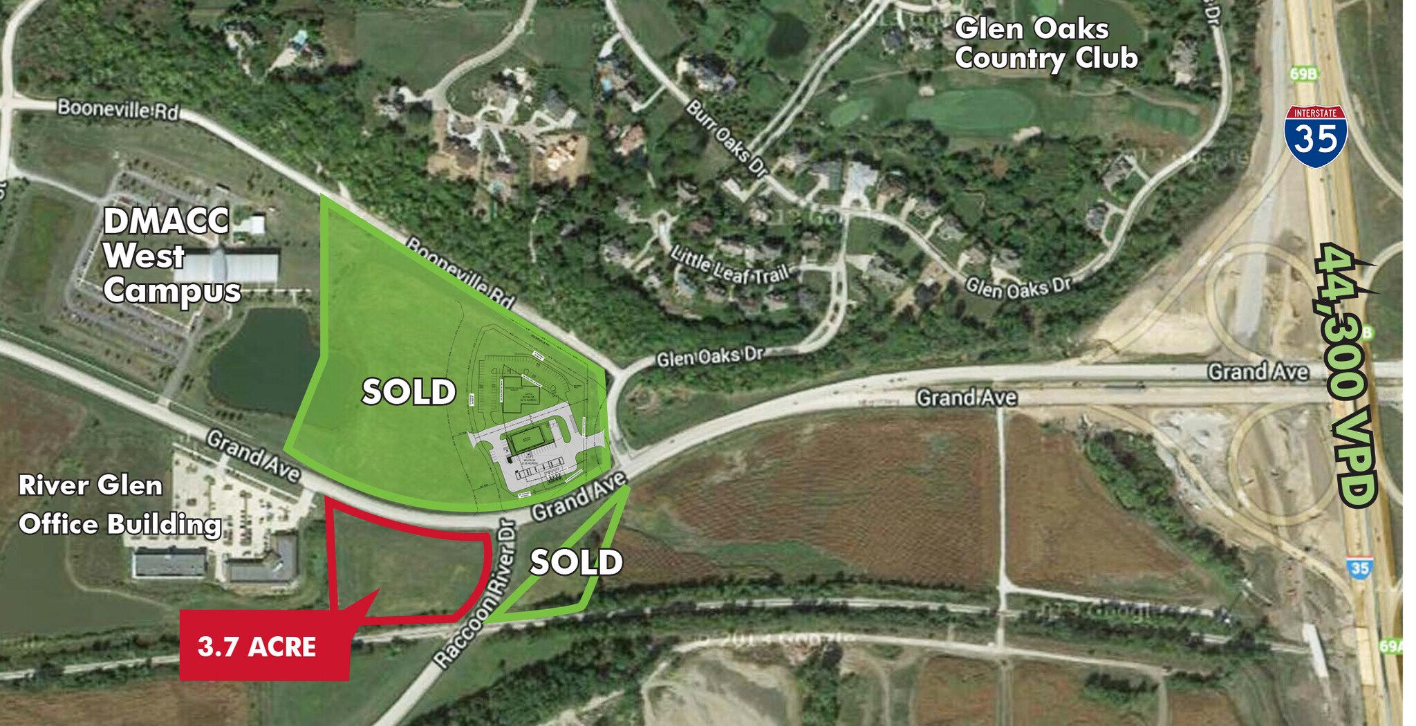 Grand Ave And Raccoon River Dr, West Des Moines, IA for sale Aerial- Image 1 of 1