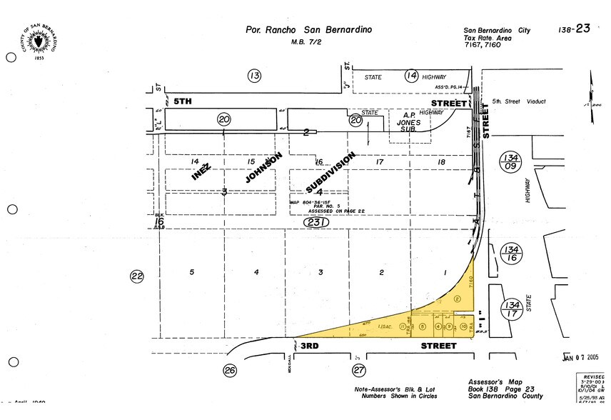 340 N I St, San Bernardino, CA à vendre - Plan cadastral - Image 2 de 3