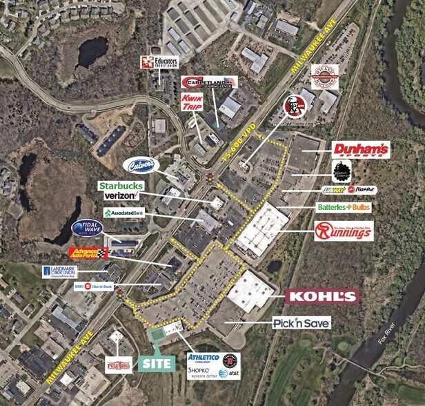 Milwaukee Ave, Burlington, WI à louer - Aérien - Image 3 de 5