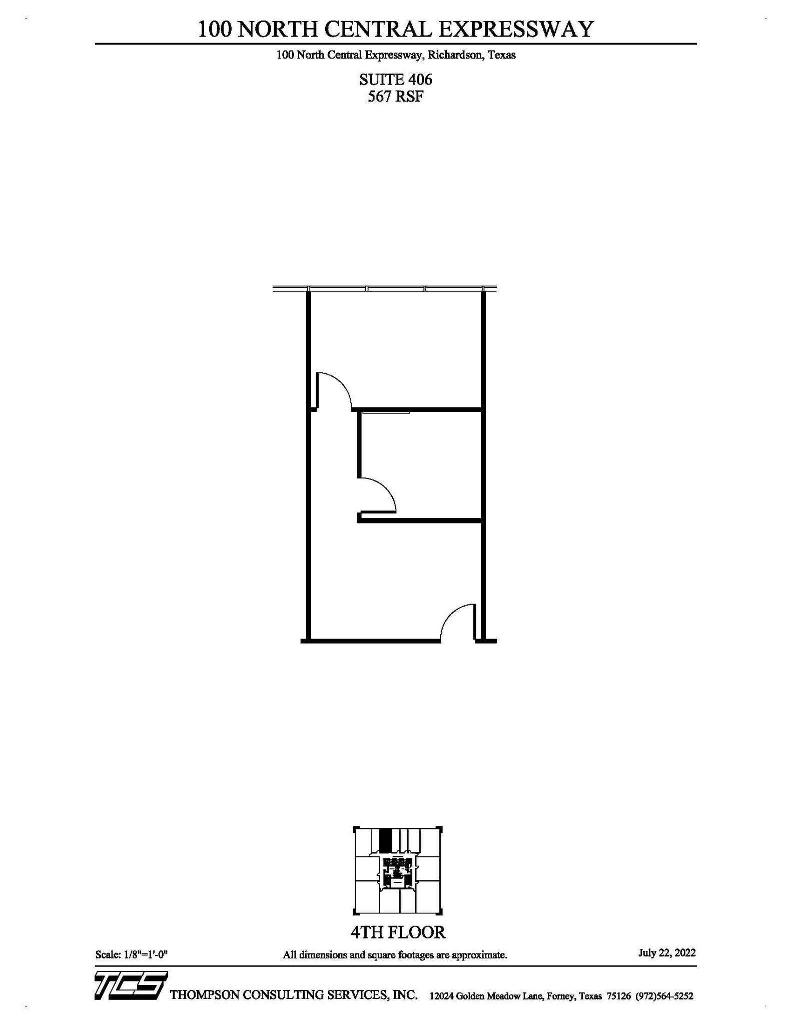 100 N Central Expy, Richardson, TX à louer Plan d’étage- Image 1 de 1