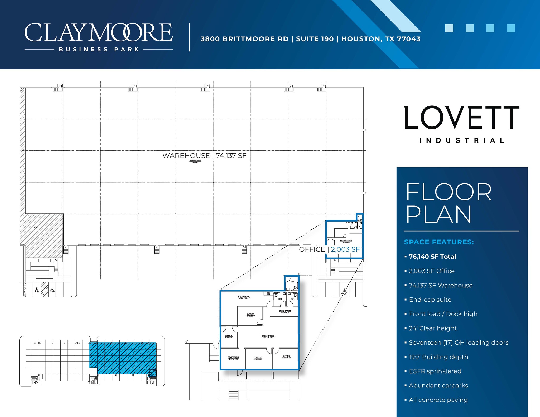 3800 Brittmoore Rd, Houston, TX à louer Plan d’étage- Image 1 de 2
