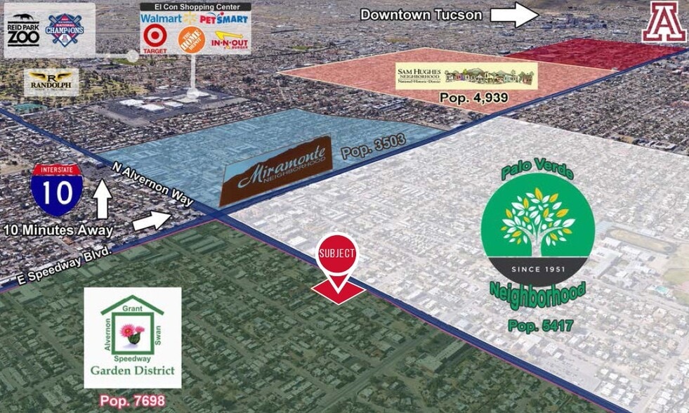 SEC Lee & Alvernon Way, Tucson, AZ for sale - Aerial - Image 3 of 3