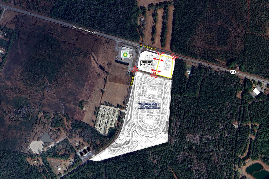 Southport-Supply Rd SE & Sunset Harbor Rd SE SE, Bolivia, NC à louer - Aérien - Image 3 de 4