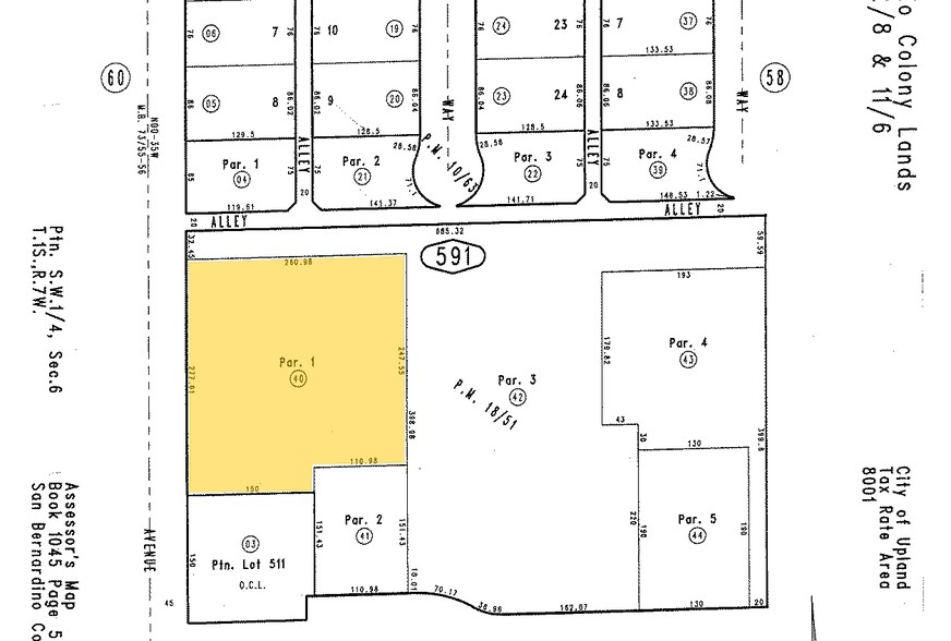 711-785 W Foothill Blvd, Upland, CA à louer - Plan cadastral - Image 2 de 5