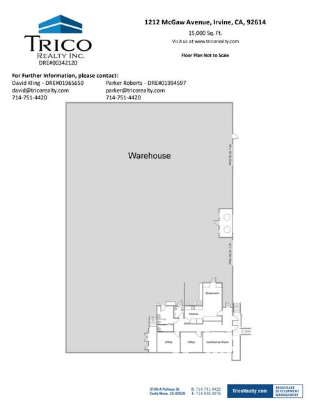 1202 McGaw Ave, Irvine, CA for lease - Floor Plan - Image 3 of 3