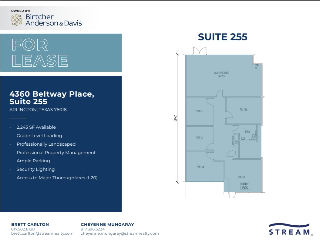 4300 Beltway Pl, Arlington, TX à louer Plan d’étage- Image 1 de 1