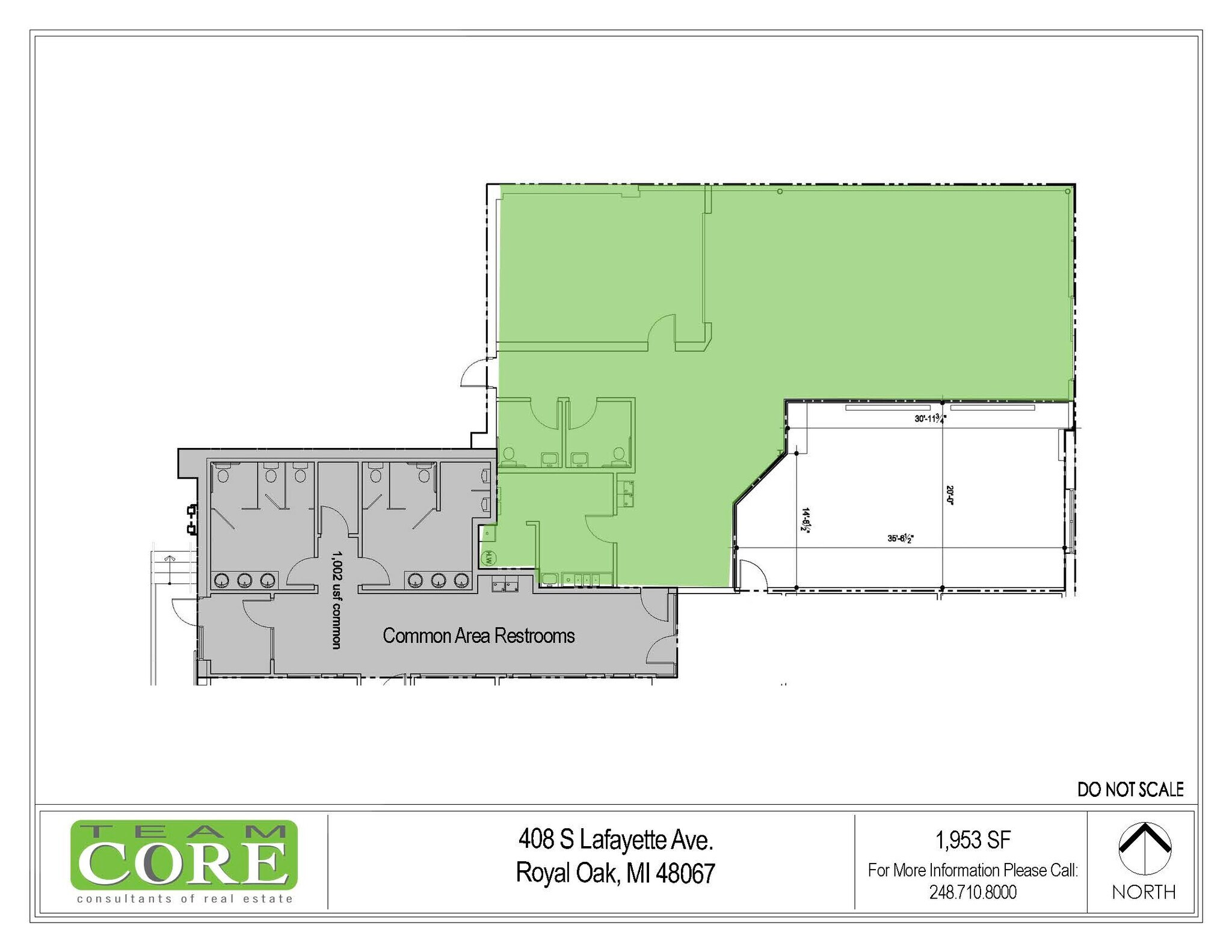 402-408 S Lafayette Ave, Royal Oak, MI à louer Plan d’étage- Image 1 de 1