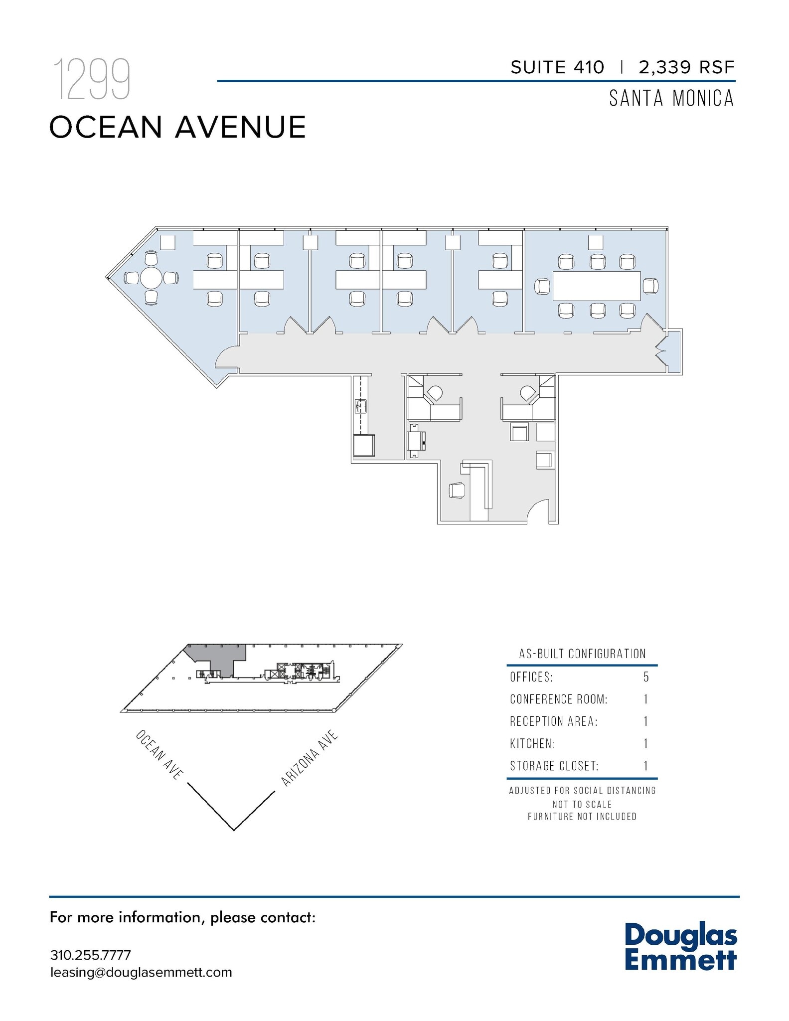 1299 Ocean Ave, Santa Monica, CA à louer Plan d’étage- Image 1 de 1