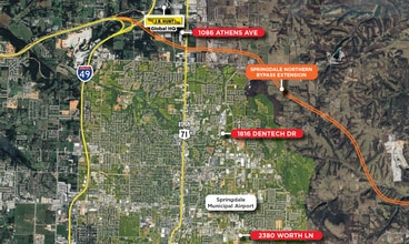 2380 Worth Ln, Springdale, AR - Aerial map view