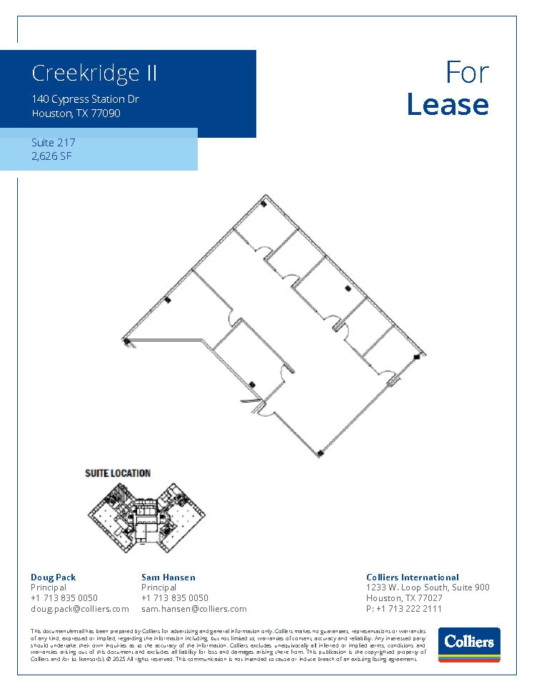 110-140 Cypress Station Dr, Houston, TX à louer Plan d’étage- Image 1 de 1