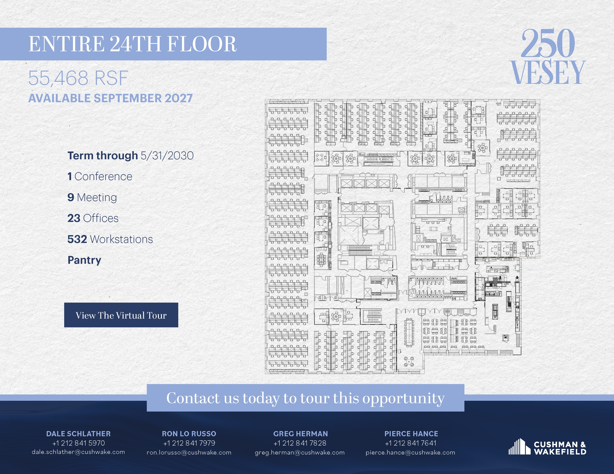 250 Vesey St, New York, NY à louer Plan d’étage- Image 1 de 1