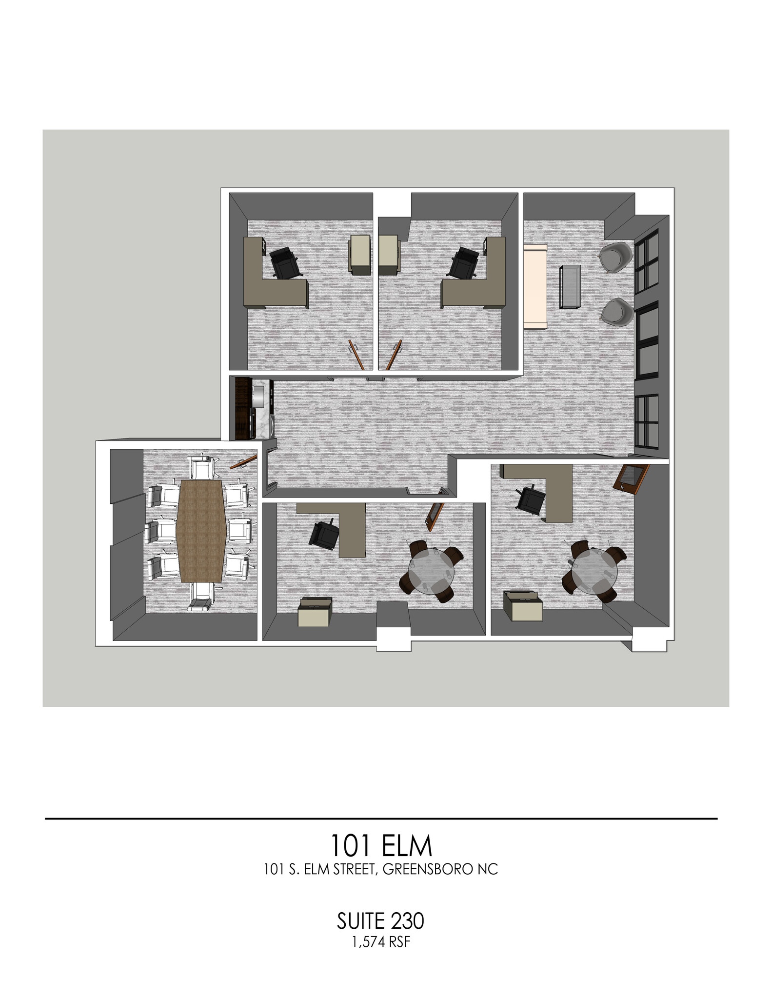 101 S Elm St, Greensboro, NC à louer Plan d  tage- Image 1 de 1