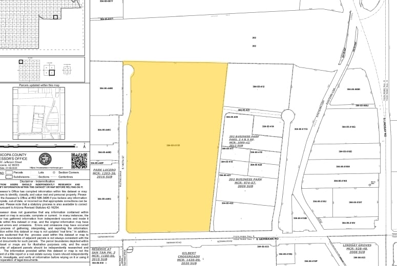 430 E Germann Rd, Gilbert, AZ for lease - Plat Map - Image 2 of 7