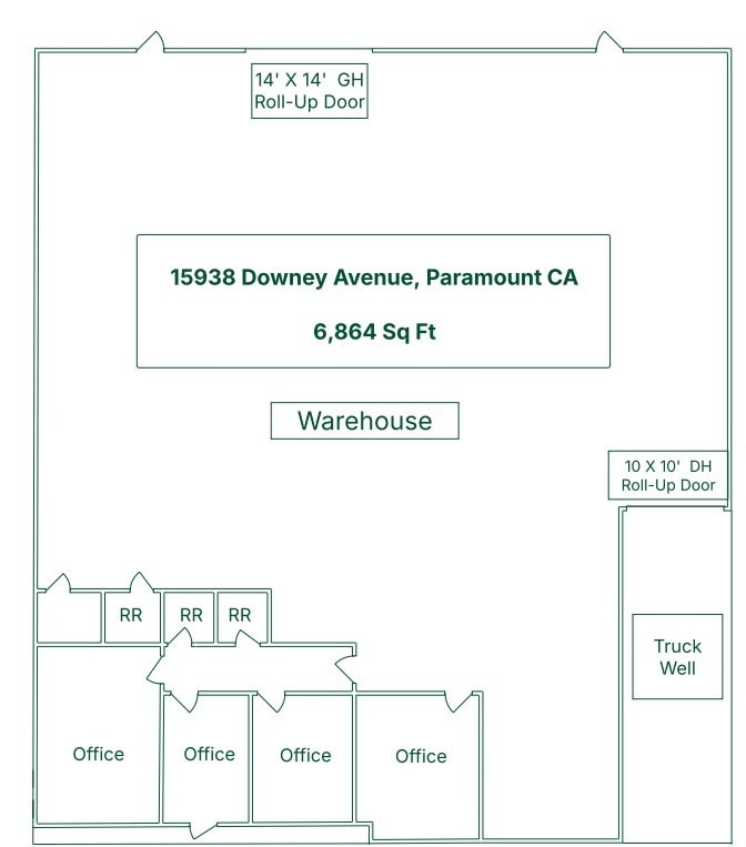15950-15954 Downey Ave, Paramount, CA à louer Plan d’étage- Image 1 de 1
