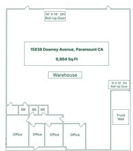 15950-15954 Downey Ave, Paramount, CA à louer Plan d’étage- Image 1 de 1