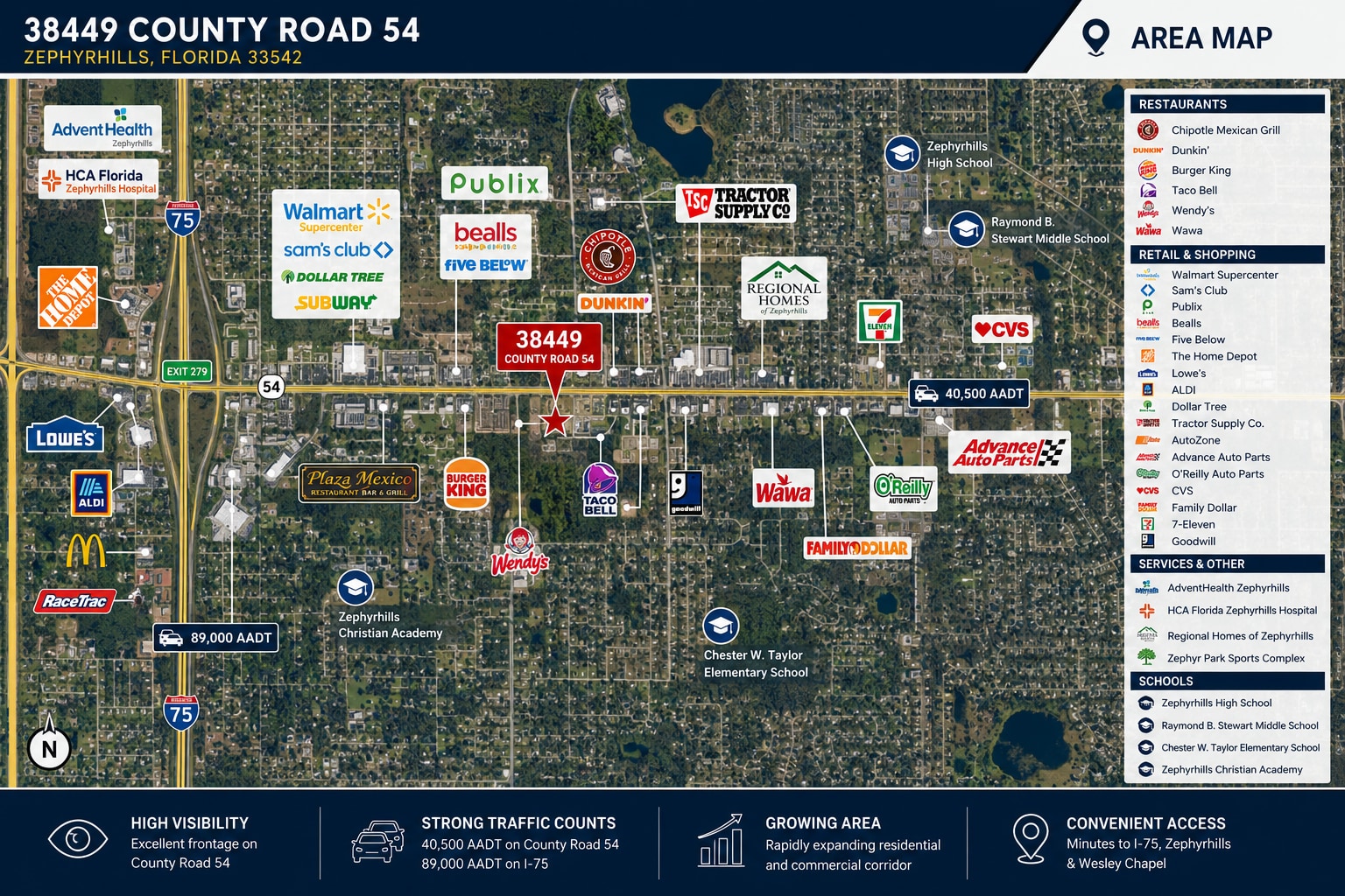 38449-38453 County Road 54, Zephyrhills, FL à louer Carte- Image 1 de 5