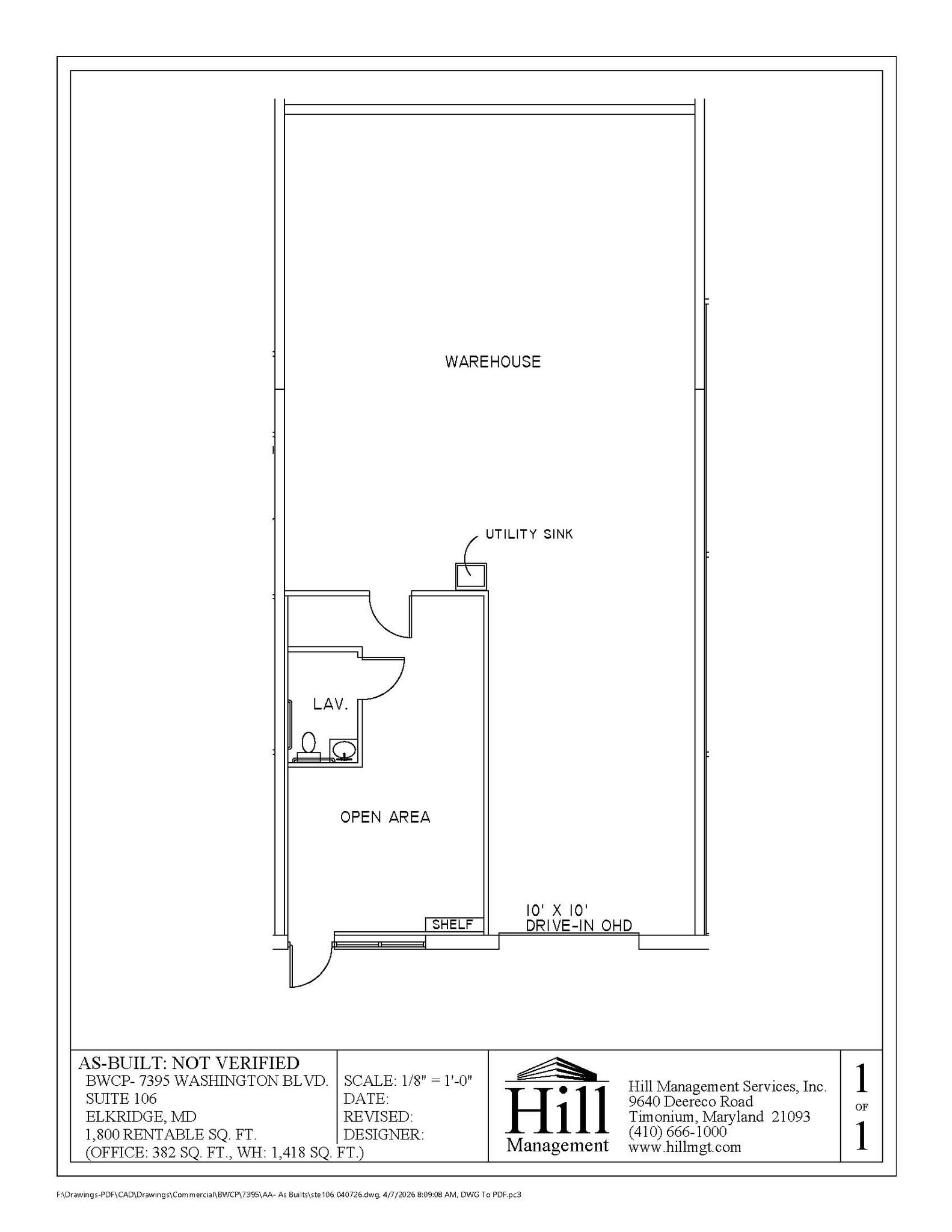 7395 Washington Blvd, Elkridge, MD à louer Plan d’étage- Image 1 de 1