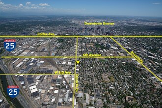 466 Santa Fe Dr, Denver, CO - AERIAL  map view