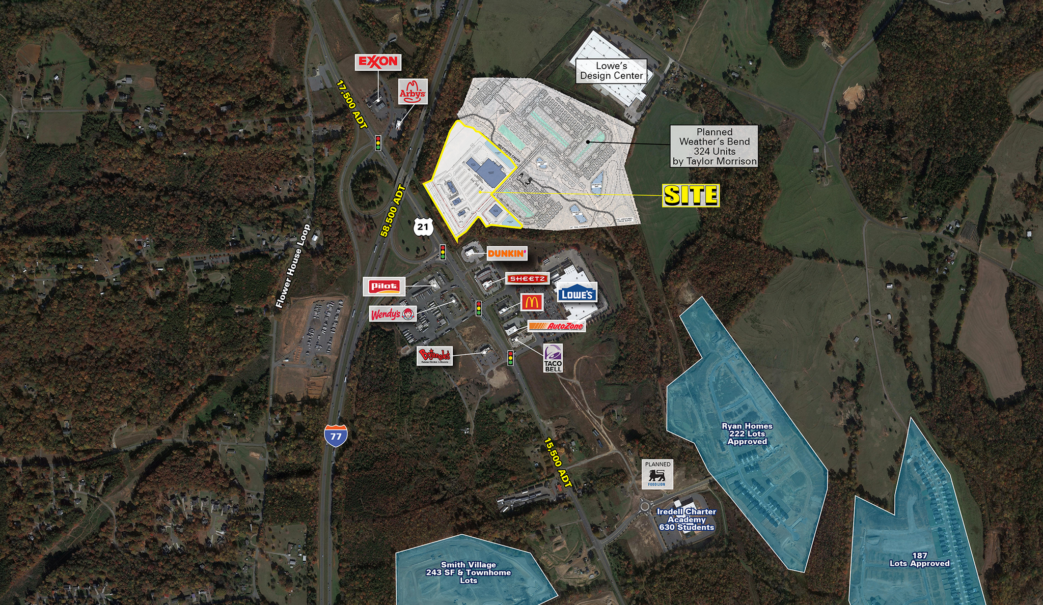 I-77 & Charlotte Hwy, Troutman, NC for sale Aerial- Image 1 of 1